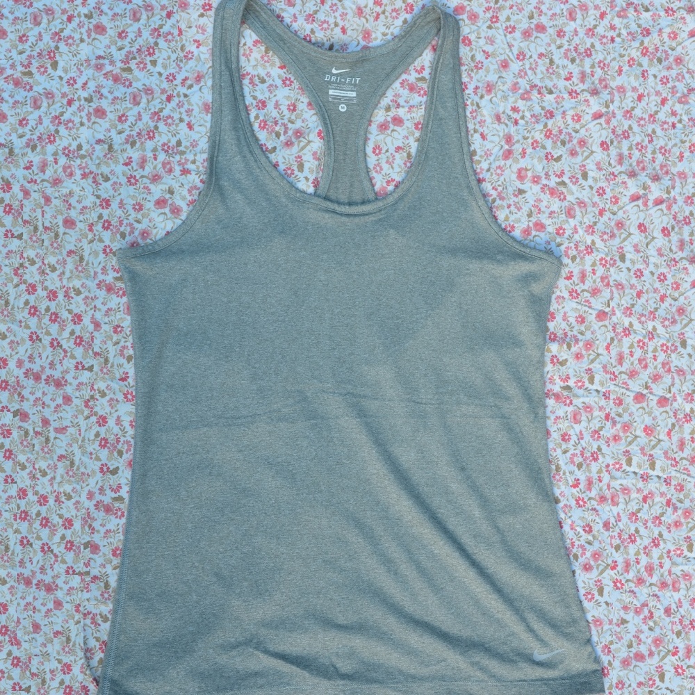 Nike Tank Top Racer-back Red Grey Active Medium